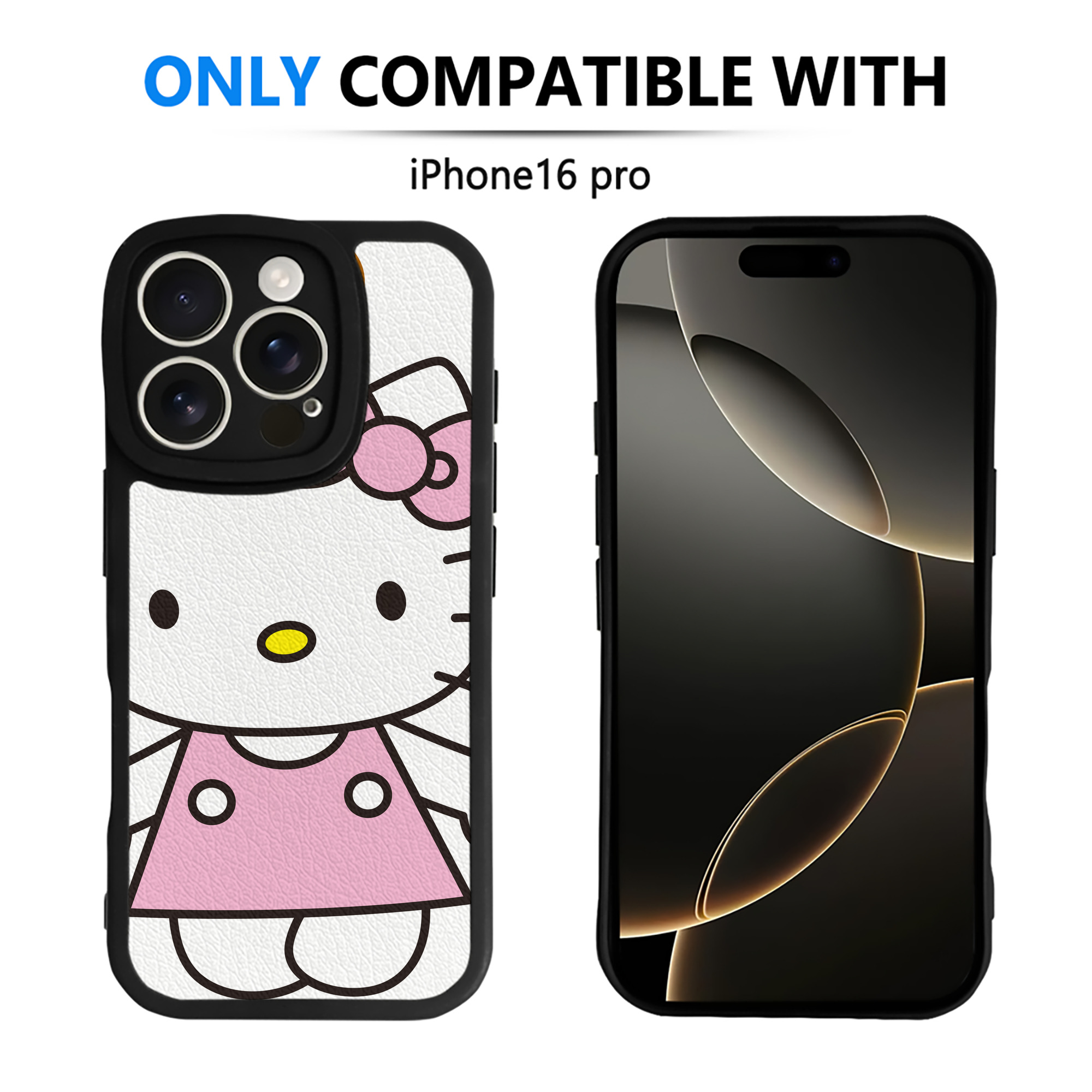 （画像用） Hello Kitty ハローキティ 【iPhone 16シリーズ対応】シリコンスマホケース（レザー調） 材質：シリコン